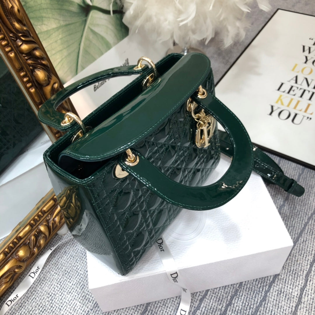 medium lady 24 blue green patent calfskin mysite