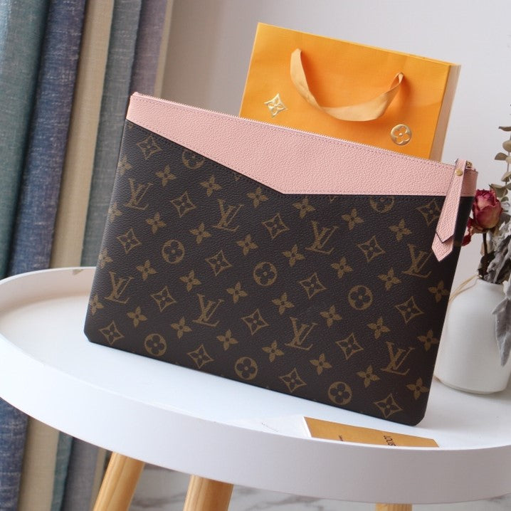 LV M62048 Daily Pouch Brown Ballet Pink Monogram Canvas & Cowhide mysite