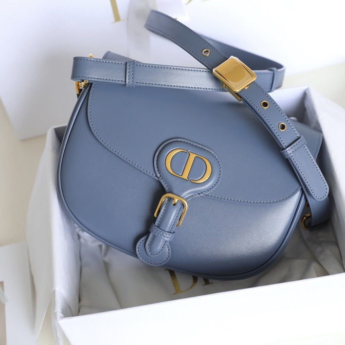 MEDIUM CD BOBBY 22CM BLUE CALFSKIN GOLD HARDWARE mysite