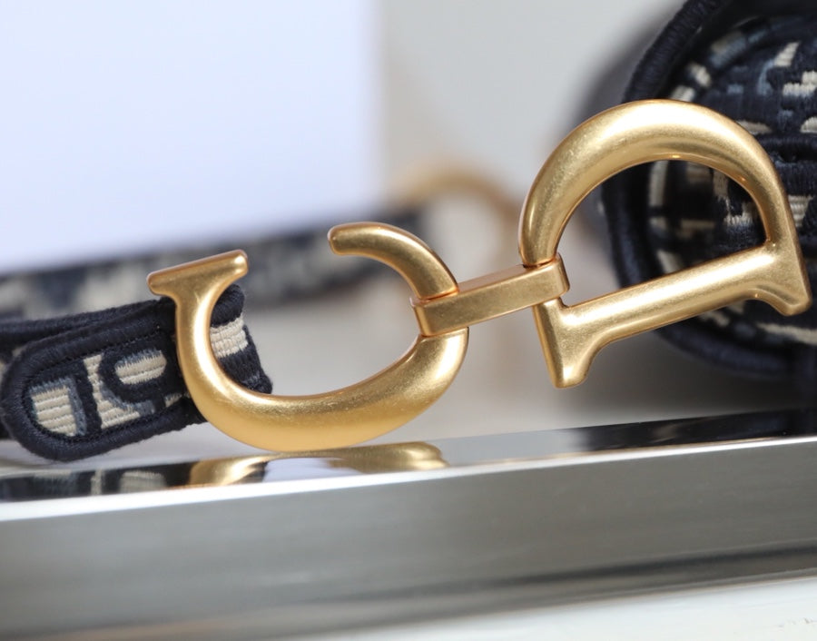 CD Oblique Saddle Bag Blue Canvas mysite