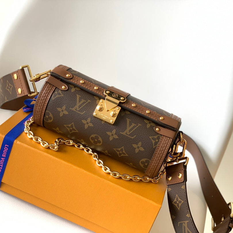 LV Papillon Trunk 19cm Brown Monogram Canvas & Cowhide GHW mysite
