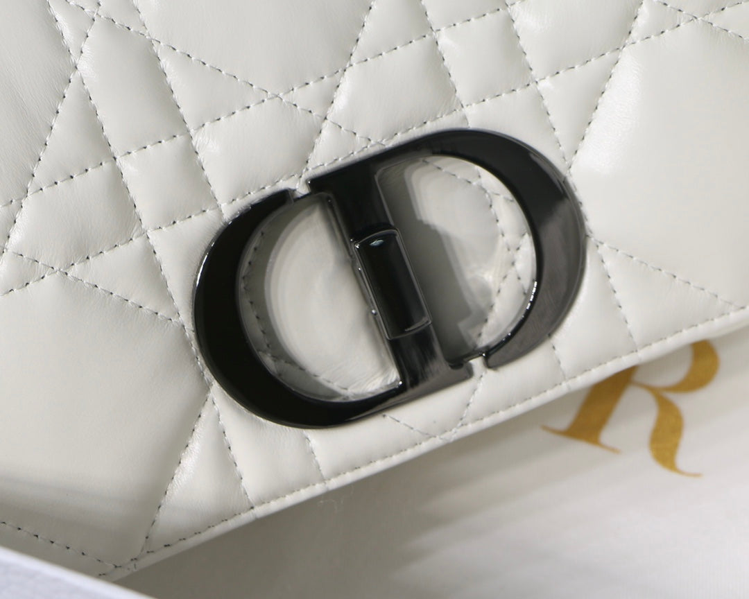 SMALL CARO BAG 20 WHITE CALFSKIN BLACK HARDWARE mysite