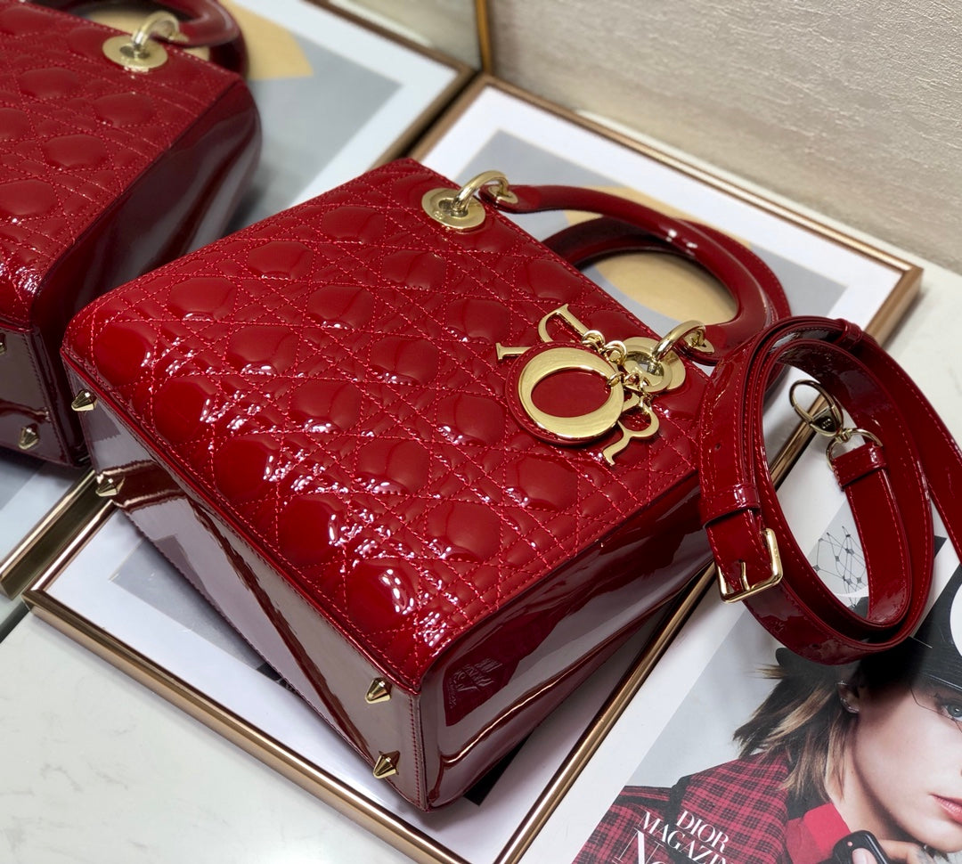 medium lady 24 dark red patent calfskin mysite
