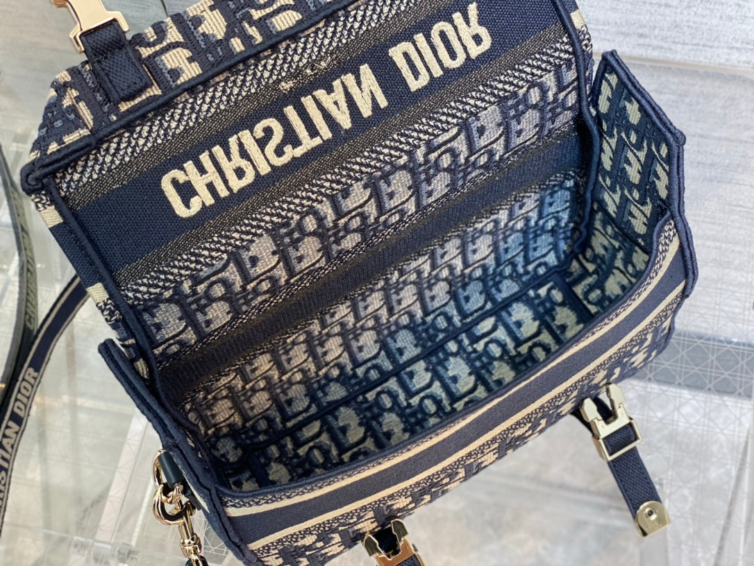 CD Small Diorcamp Bag 23 Blue Oblique Embroidery Denim mysite