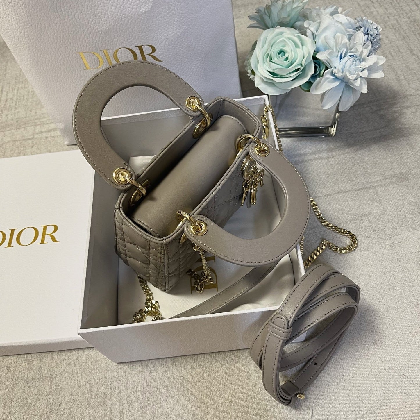 mini lady 17 brown grey lambskin mysite