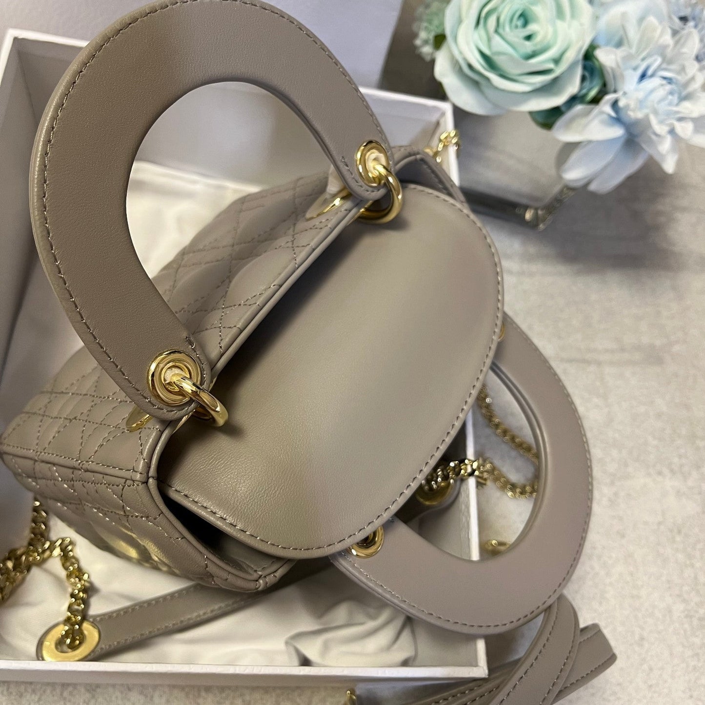 mini lady 17 brown grey lambskin mysite