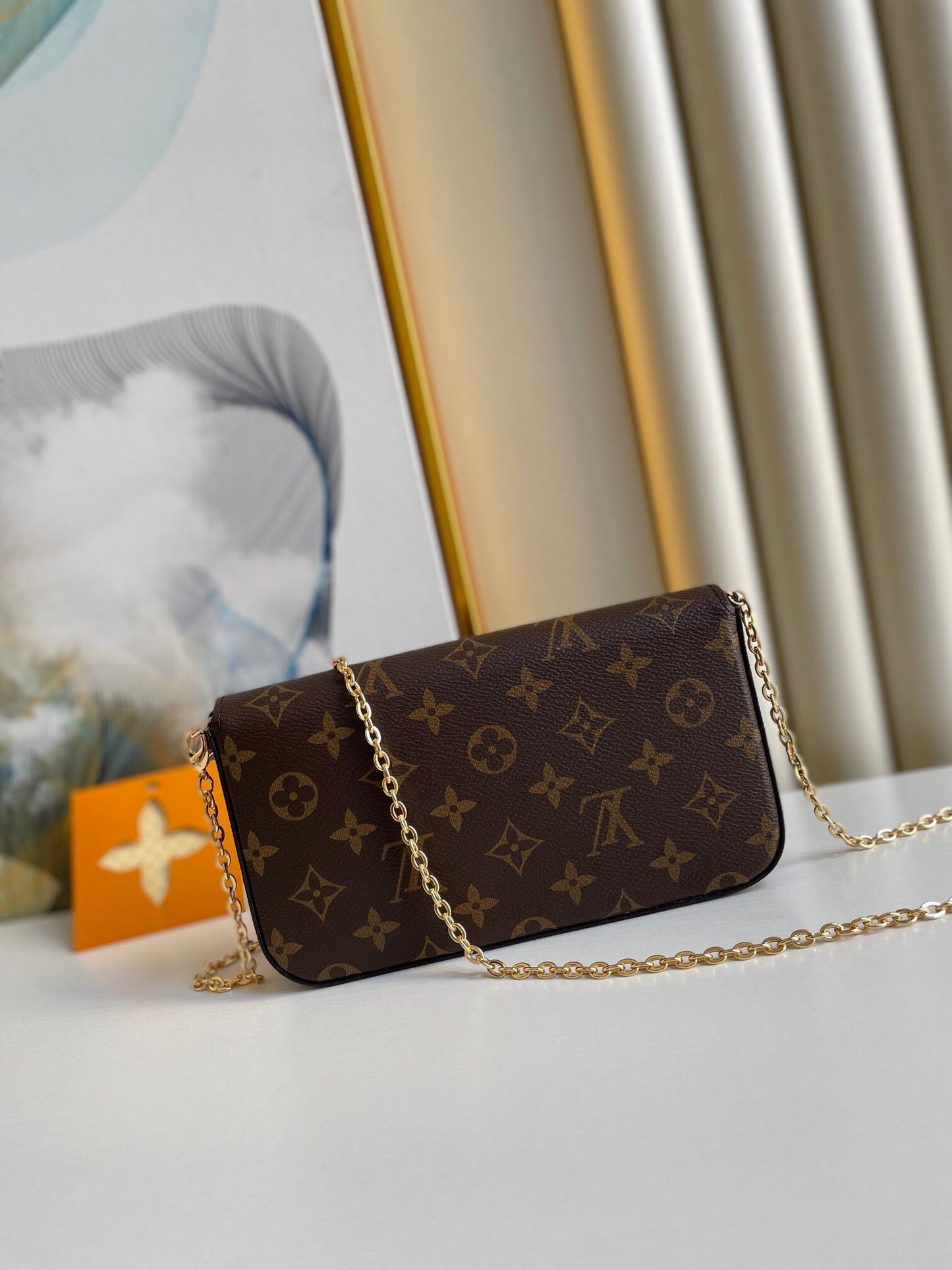 FÉLICIE POCHETTE 21 IN BROWN MONOGRAM CANVAS GOLD HARDWARE mysite
