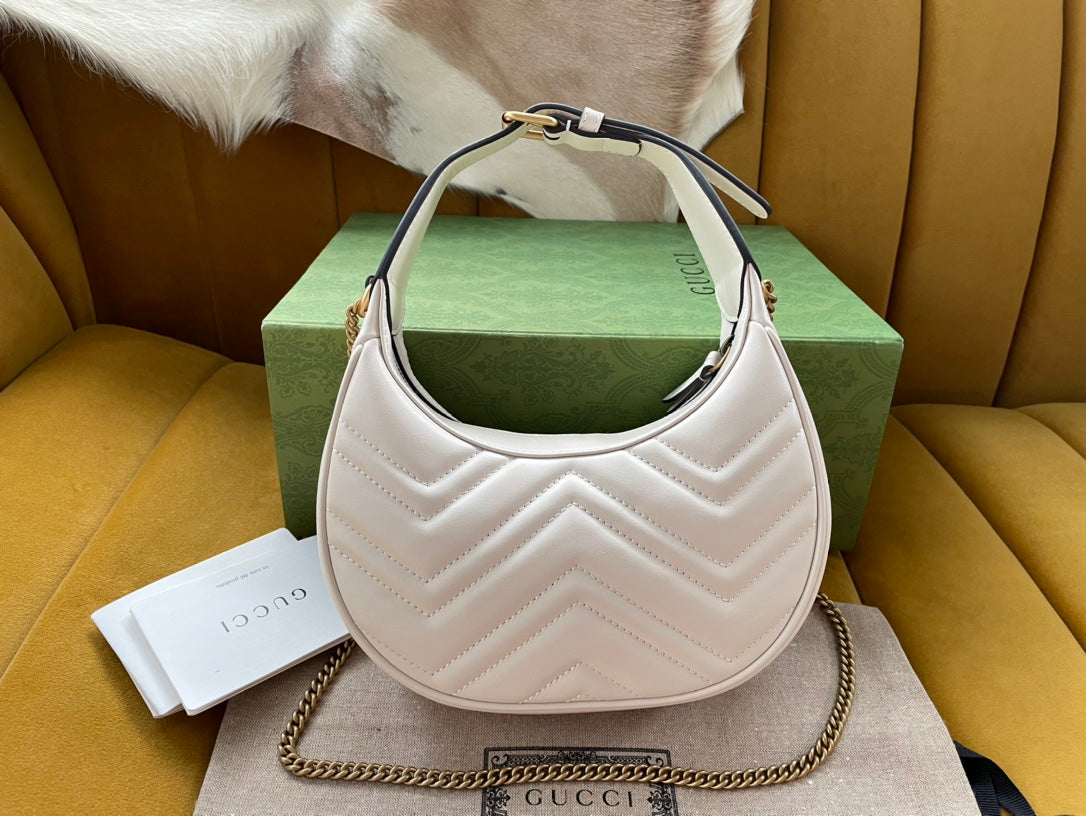 Gucci Marmont 21cm Shoulder Bag White Leather 333534 mysite