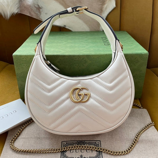 Gucci Marmont 21cm Shoulder Bag White Leather 333534 mysite