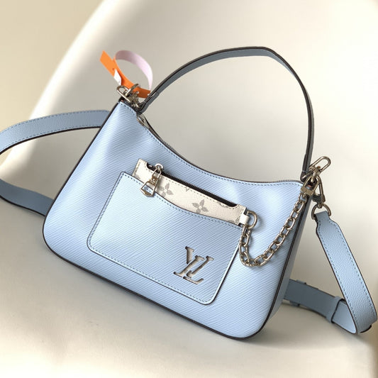 LV Marelle 25cm Blue Epi Grain Cowhide Metal HW mysite