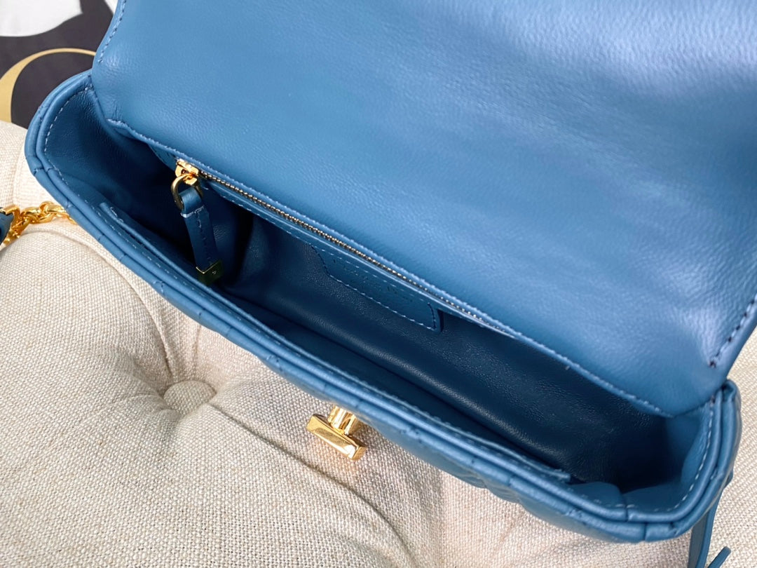 SMALL CARO BAG 20 OCEAN BLUE CALFSKIN mysite