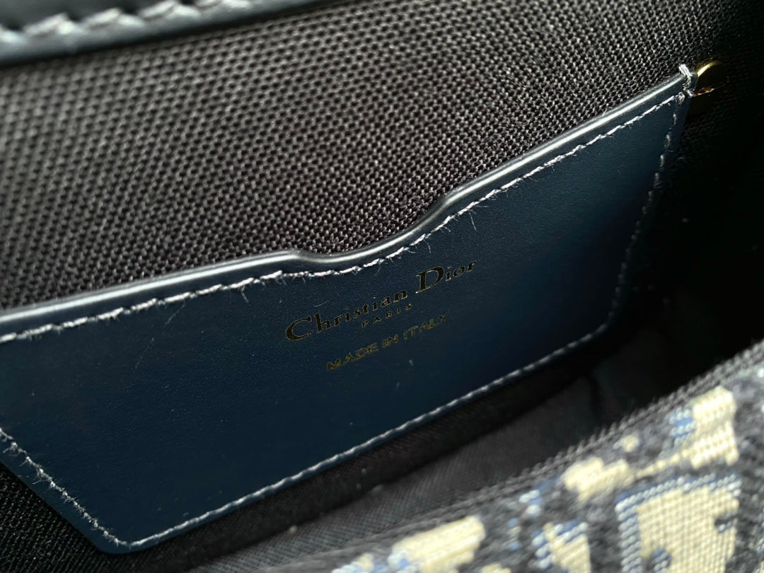 SMALL CD BOBBY 18CM BLUE OBLIQUE CANVAS GOLD HARDWARE mysite