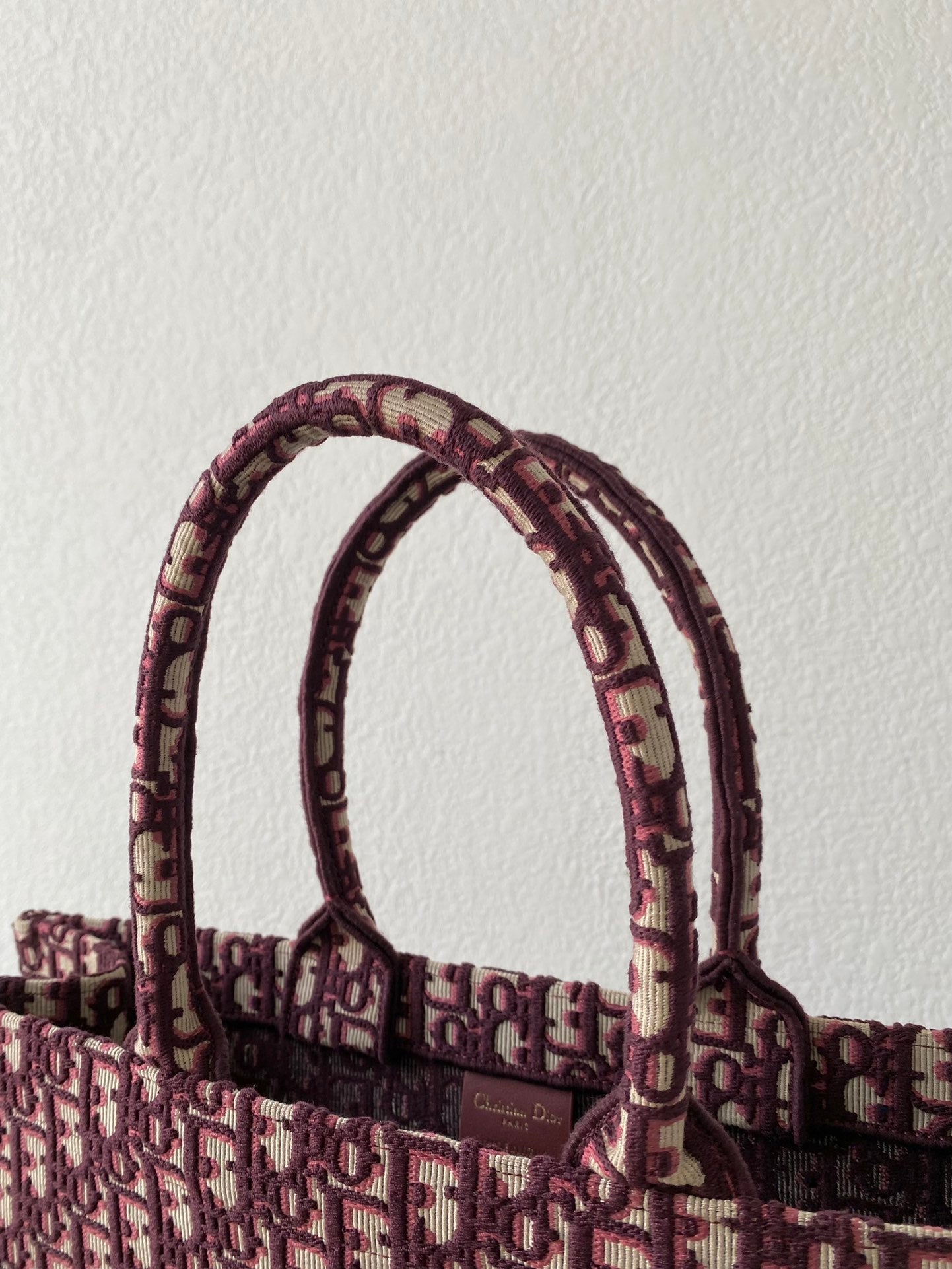 Large CD Book Tote 42cm Burgundy Retro Style D Letter Embroidery mysite