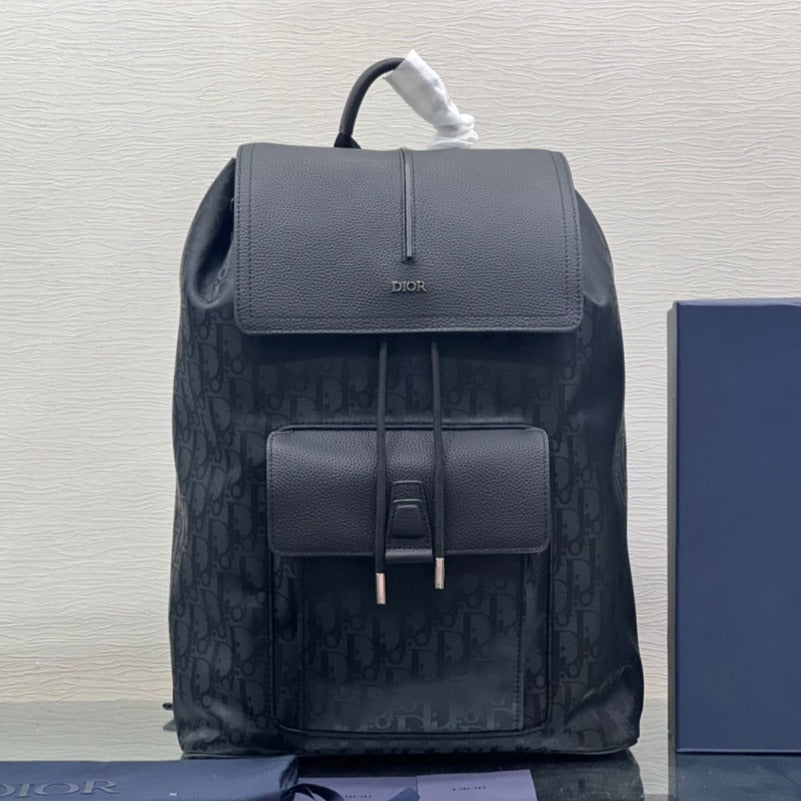 MEDIUM BACKPACK 38 IN BLACK OBLIQUE MIRAGE CALFSKIN mysite