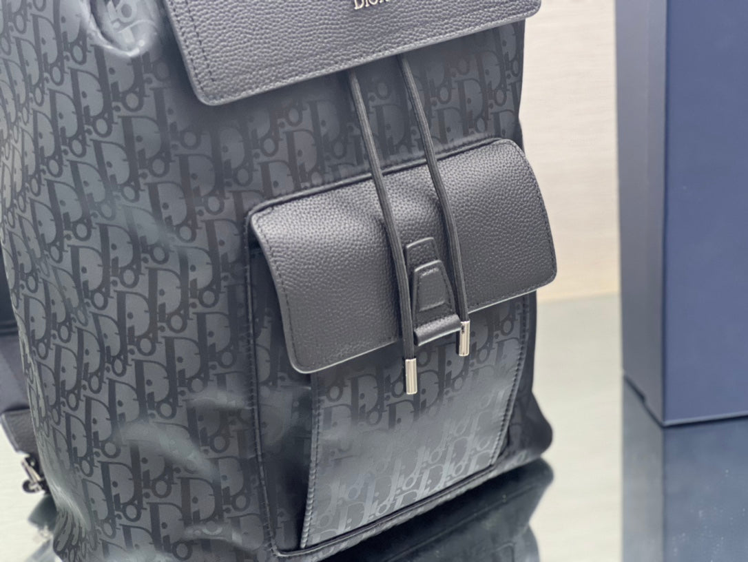 MEDIUM BACKPACK 38 IN BLACK OBLIQUE MIRAGE CALFSKIN mysite