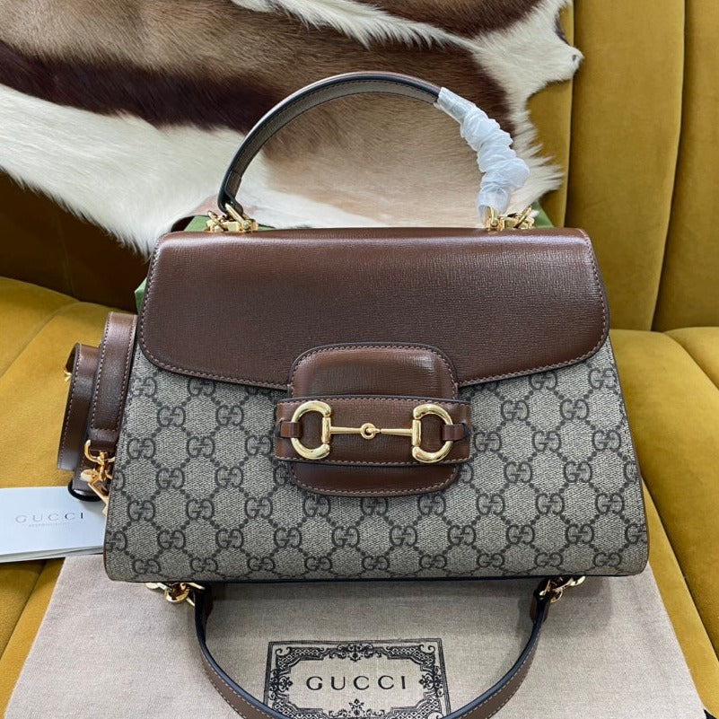 GG HORSEBIT 1955 SMALL 29 BAG BEIGE CANVAS AND LIGHT BROWN CALFSKIN mysite