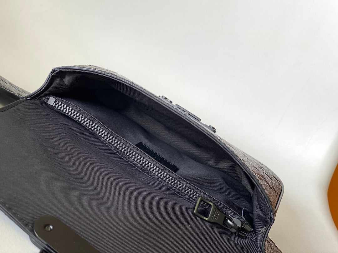 LV  S Lock Sling Bag 21cm Black Monogram-embossed Taurillon leather mysite