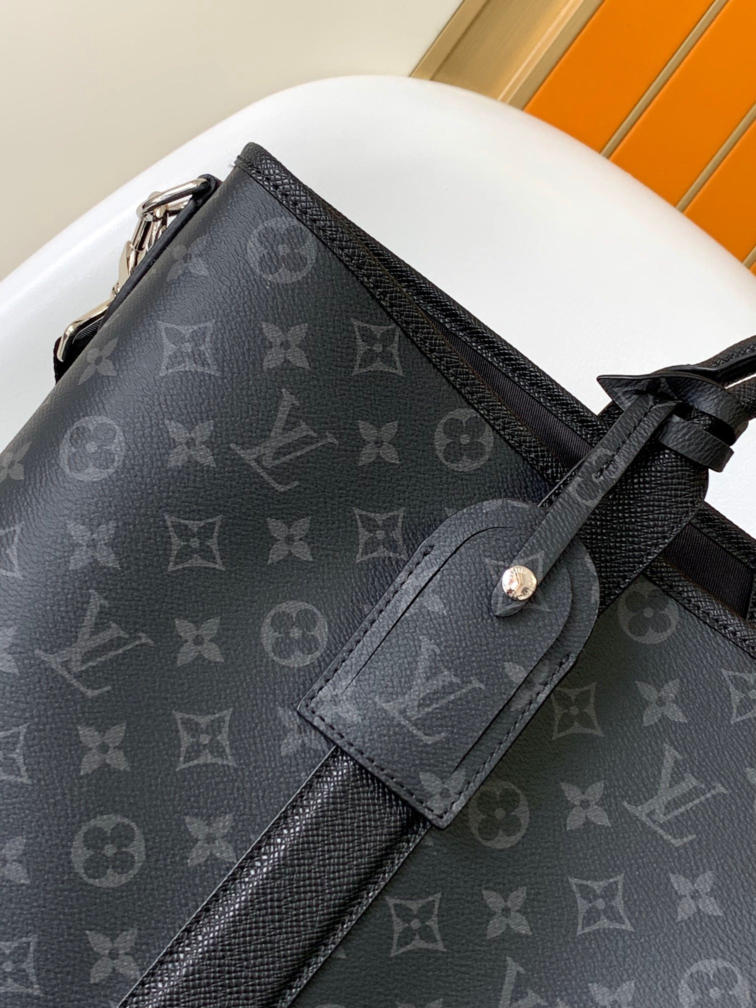 LV The Weekend Tote Bag 43cm Black Monogram Canvas & Taïga Leather mysite