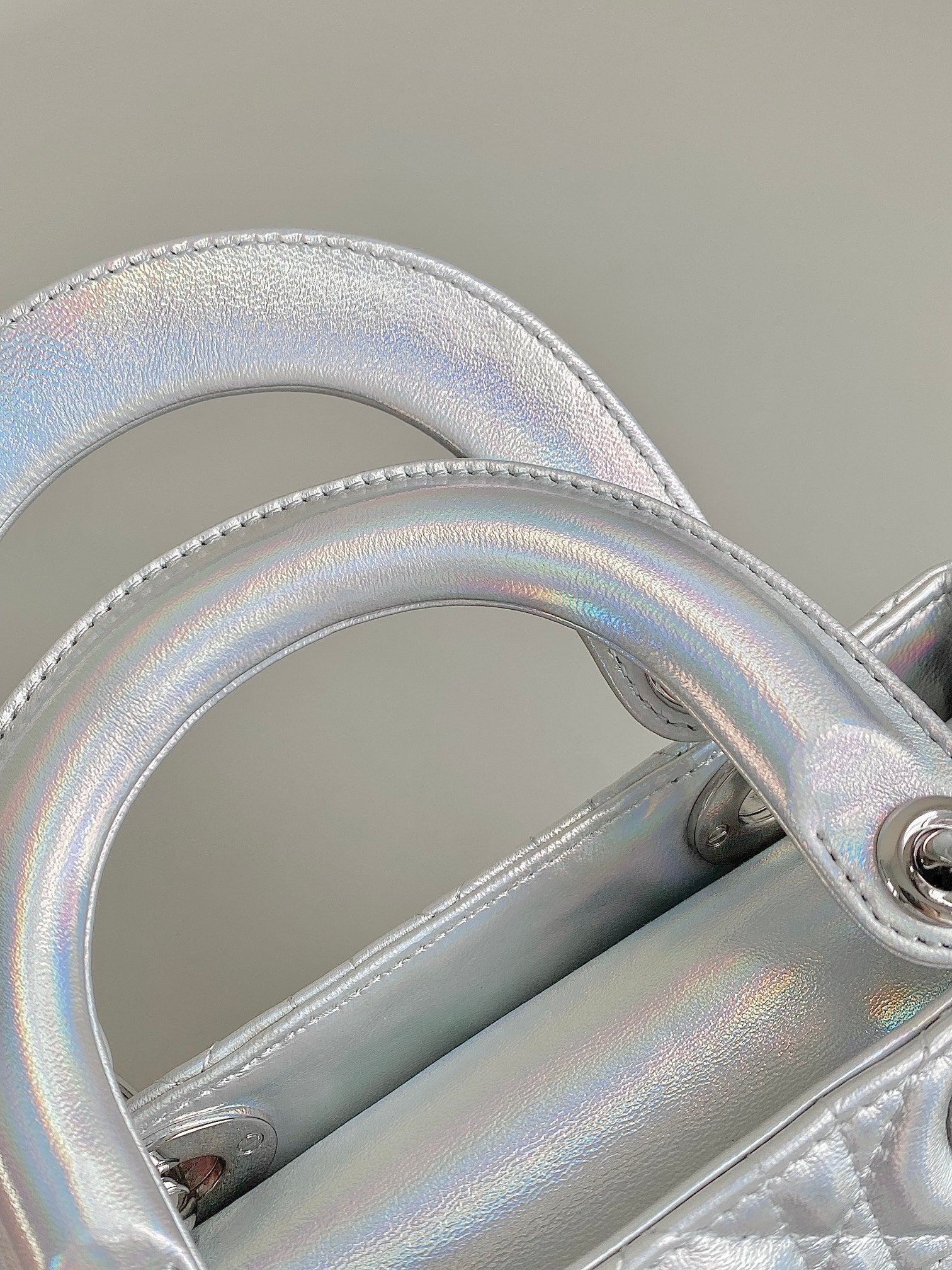 SMALL LADY 20 SILVER METALIC LAMBSKIN mysite