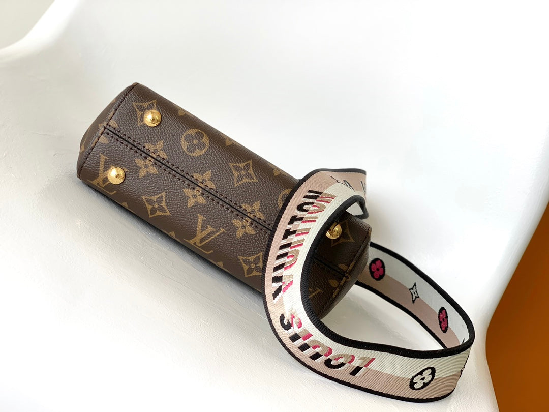LV Cluny Mini Bag Brown Monogram Canvas Beige Cowhide 268762 mysite