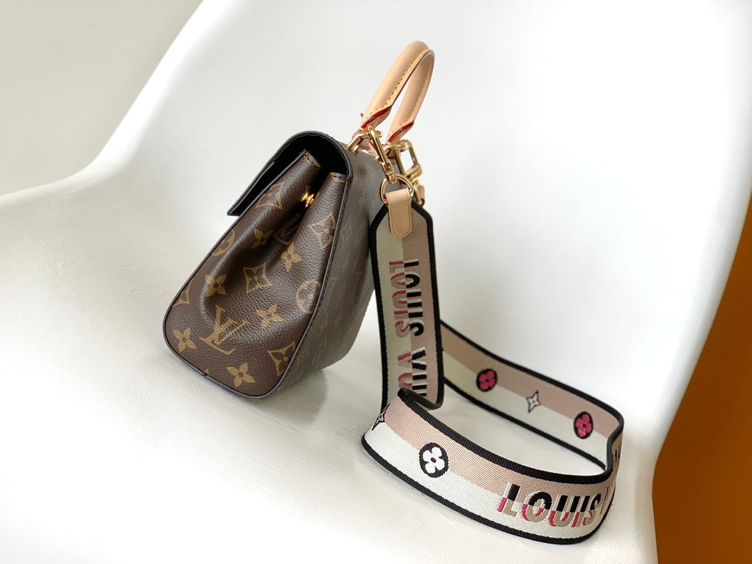 LV Cluny Mini Bag Brown Monogram Canvas Beige Cowhide 268762 mysite