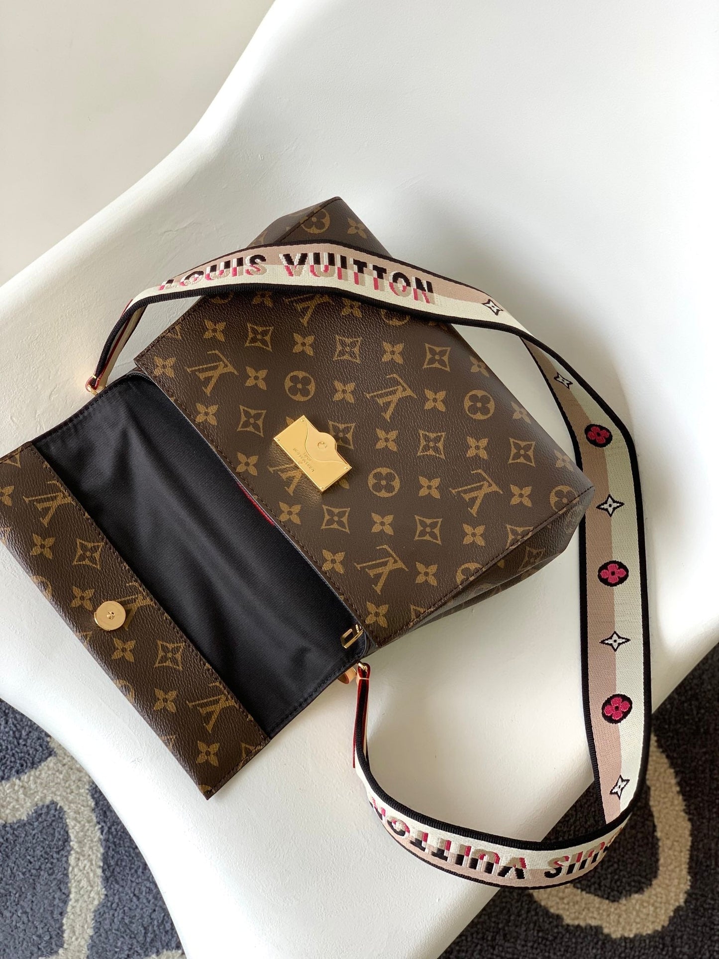 LV Cluny BB Bag Brown Monogram Canvas Beige Cowhide 268760 mysite