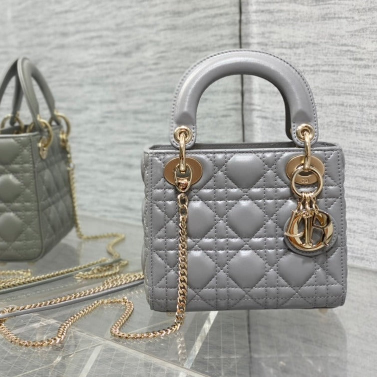 mini lady 17cm grey lambskin mysite