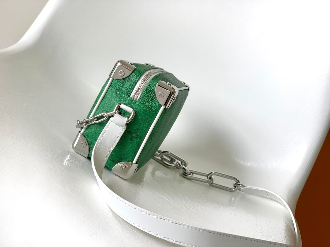 Lv M80816 Mini Soft Trunk 18.5 Green Monogram Canvas HW mysite