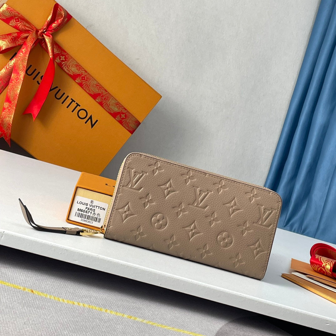 LV M60571 Zippy Wallet Tourterelle Monogram Empreinte Leather 221620 mysite