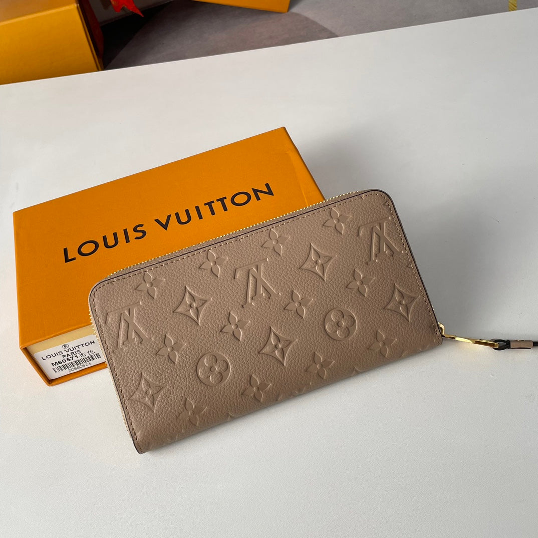 LV M60571 Zippy Wallet Tourterelle Monogram Empreinte Leather 221620 mysite