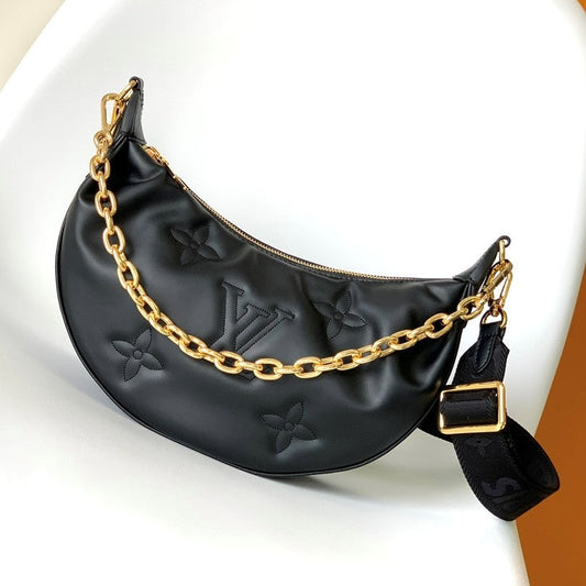 LV Over The Moon Handbag 27.5cm Black Embroidered Smooth Calfskin mysite