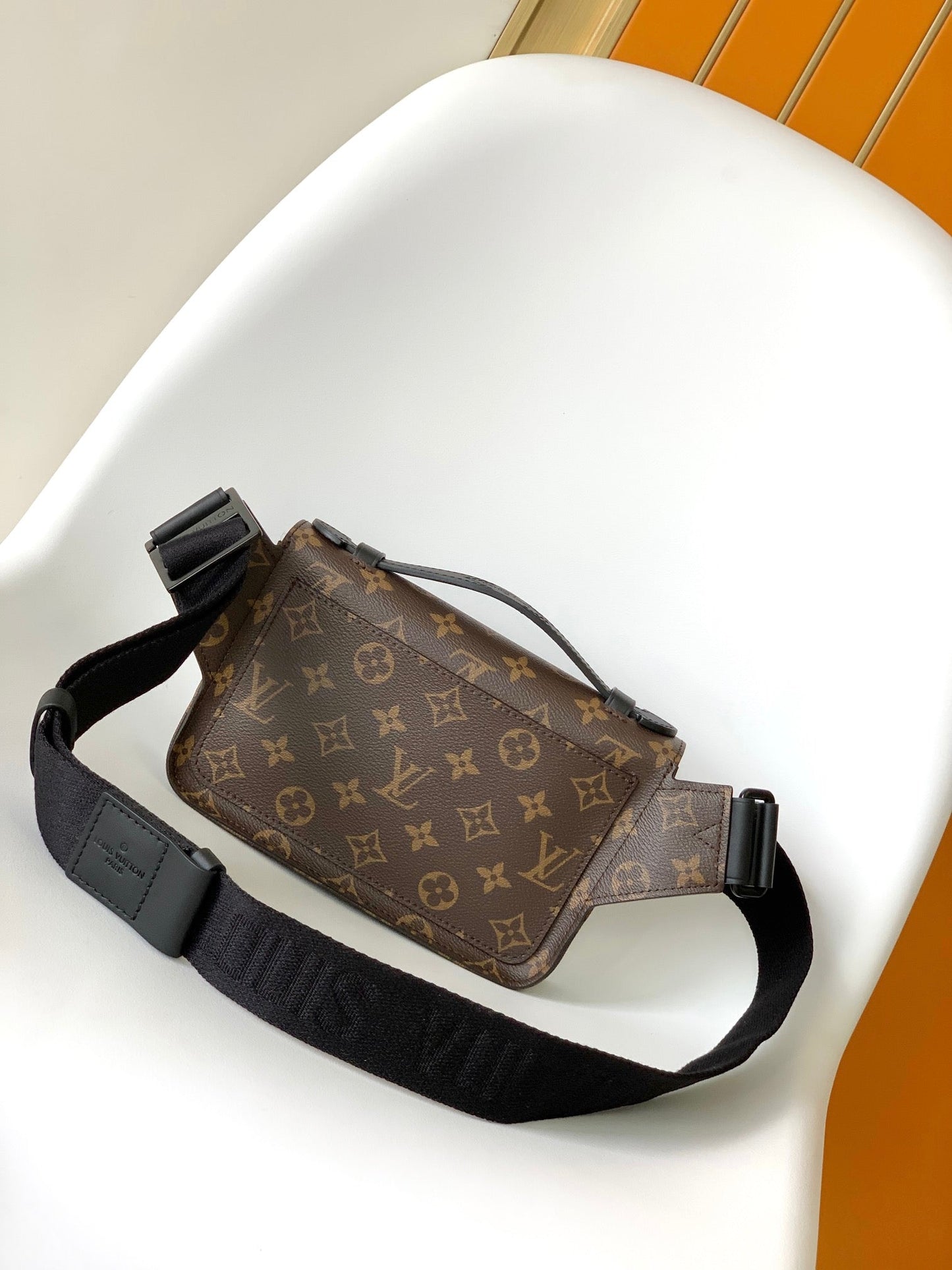 LV  S Lock Sling Bag 21cm Brown Green Monogram Macassar Canvas mysite