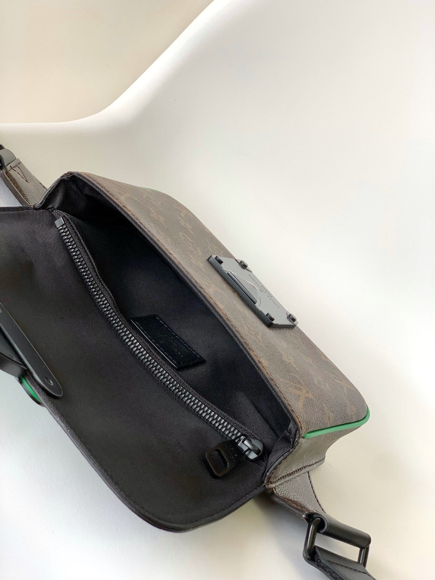 LV  S Lock Sling Bag 21cm Brown Green Monogram Macassar Canvas mysite