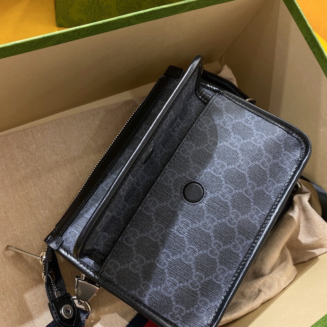 GG SMALL 21 CROSSBODY BAG WITH TAG IN BLACK CANVAS mysite