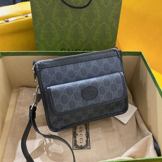 GG SMALL 21 CROSSBODY BAG WITH TAG IN BLACK CANVAS mysite