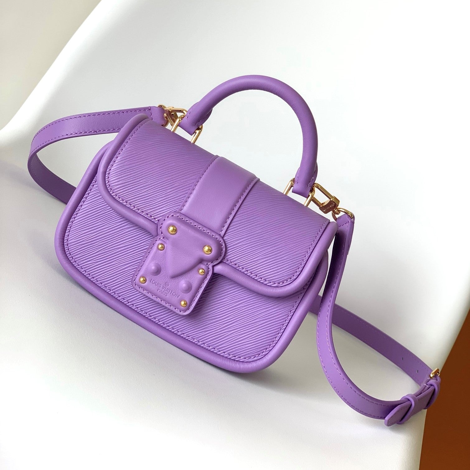 LV Hide & Seek Handbag 21cm Purple Epi Grain Cowhide GHW mysite