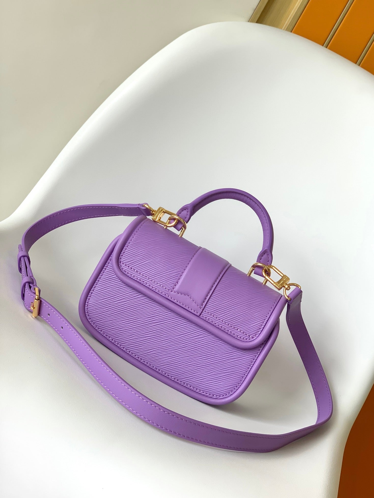 LV Hide & Seek Handbag 21cm Purple Epi Grain Cowhide GHW mysite