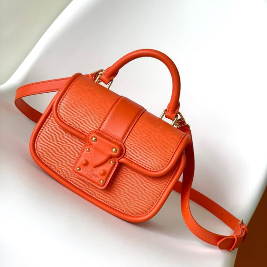 LV Hide & Seek Handbag 21cm Orange Epi Grain Cowhide GHW mysite