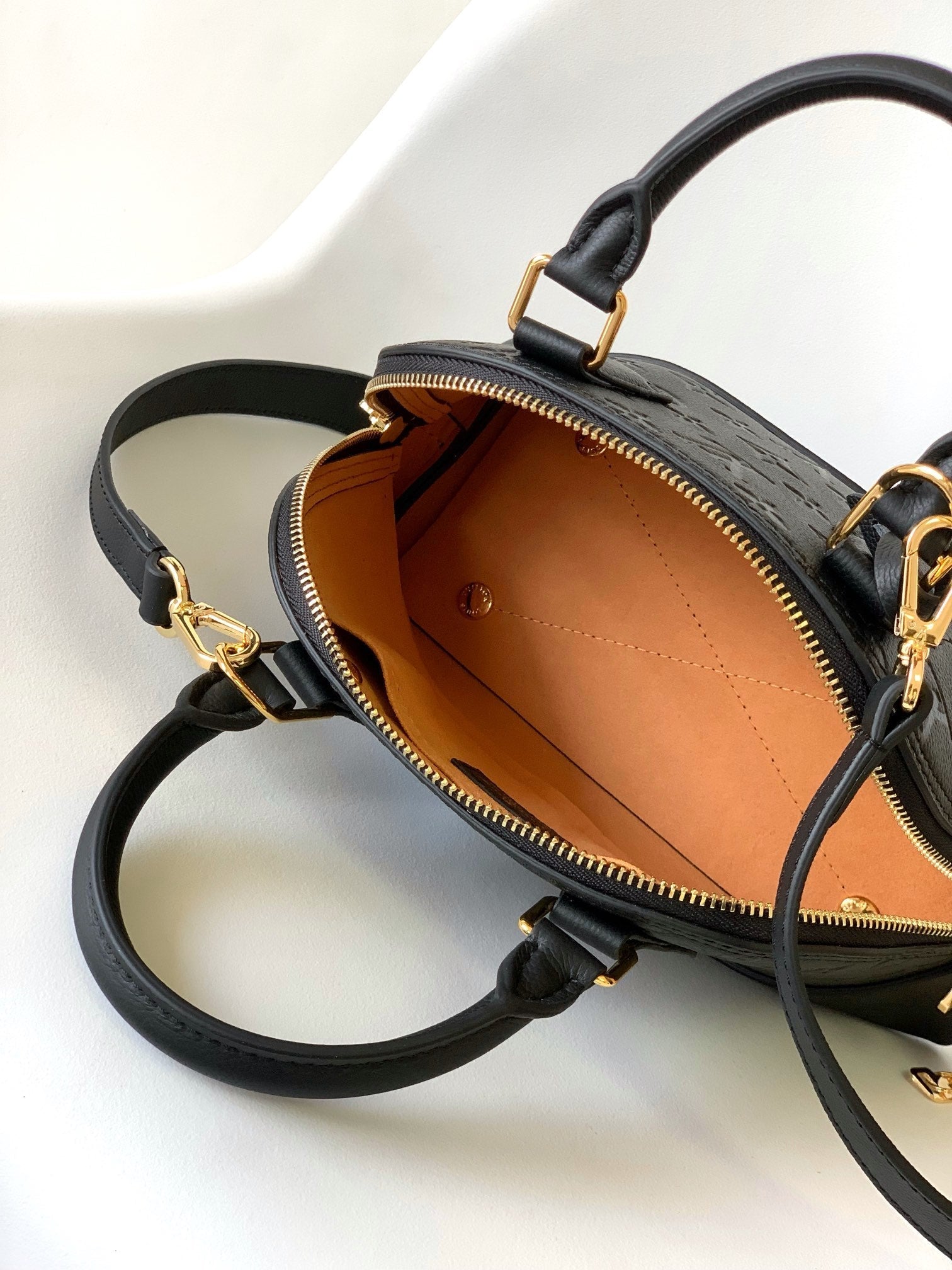 LV Néo Alma BB 44829 Black Monogram Shadow embossed calfskin mysite