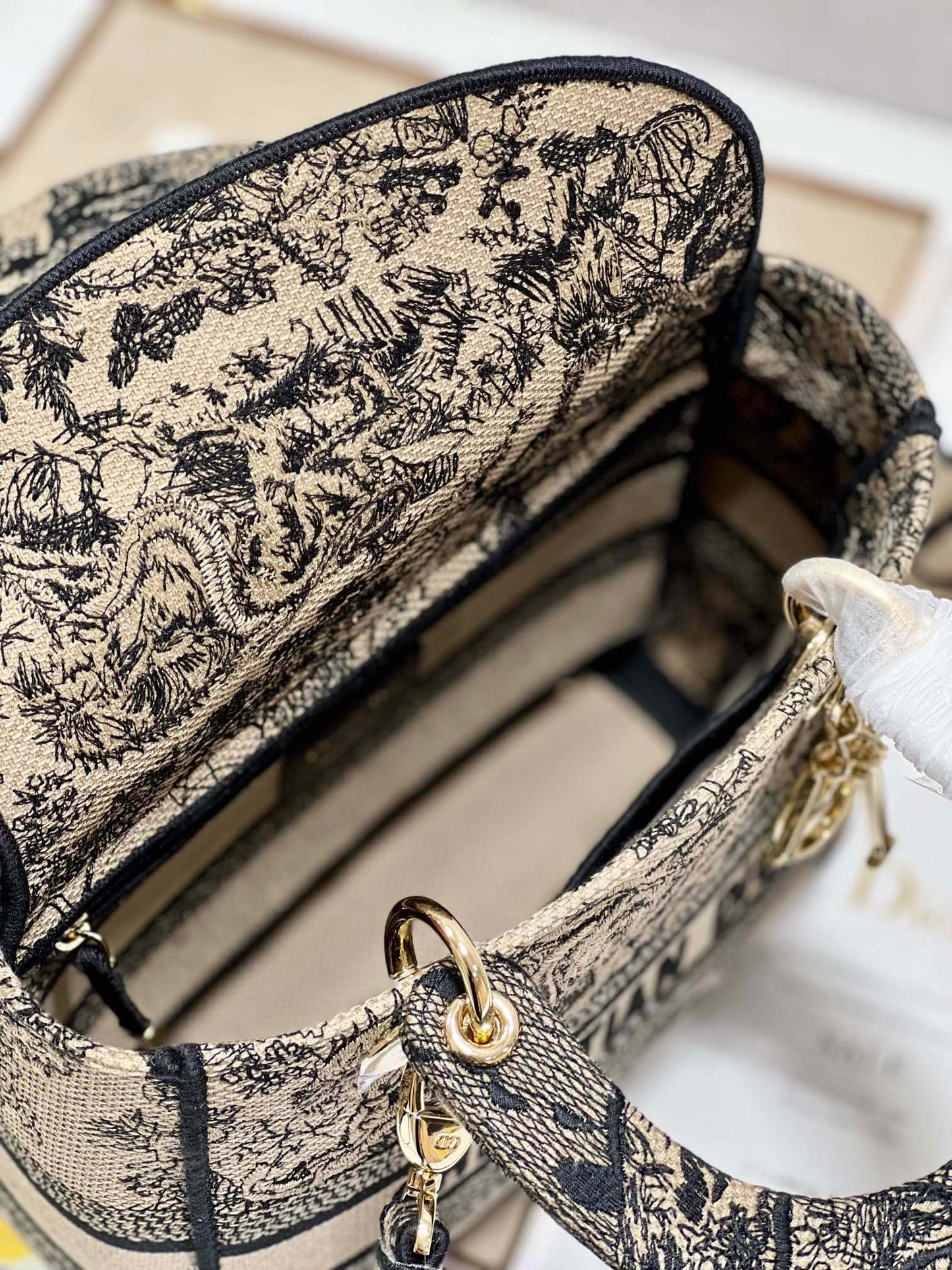 CD Apricot Tiger 24 Lady Dior Bag Canvas 336718 mysite