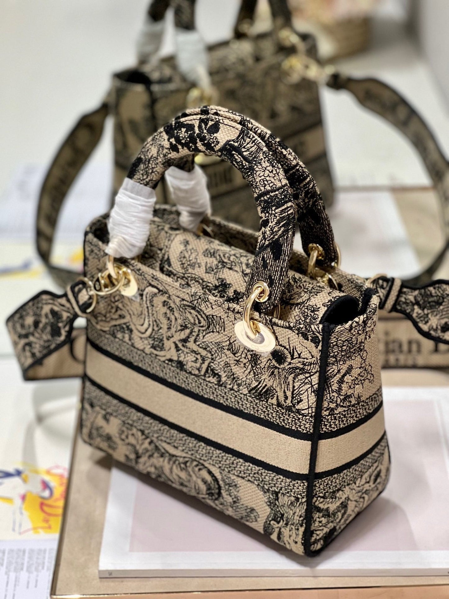 CD Apricot Tiger 24 Lady Dior Bag Canvas 336718 mysite