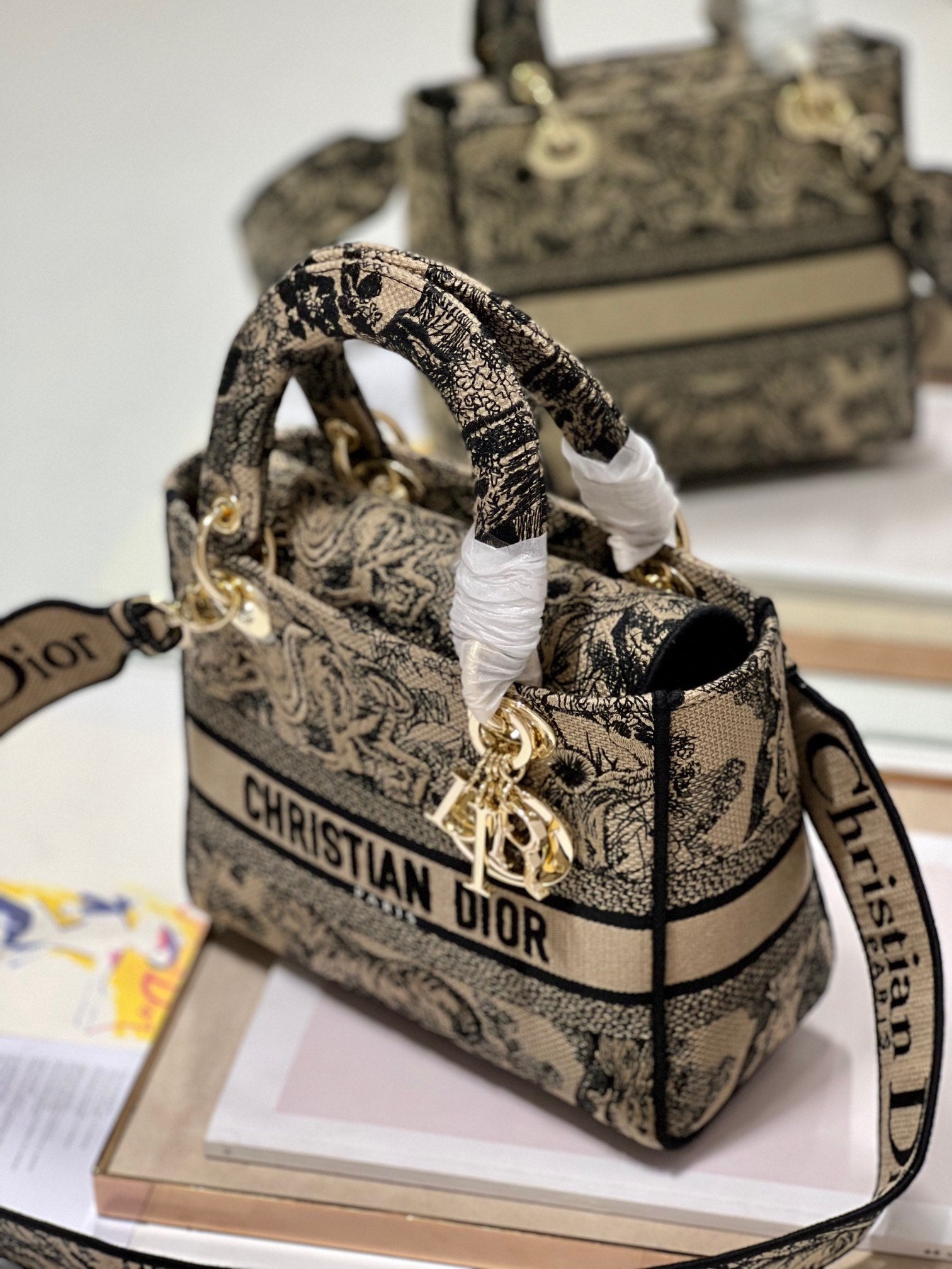 CD Apricot Tiger 24 Lady Dior Bag Canvas 336718 mysite