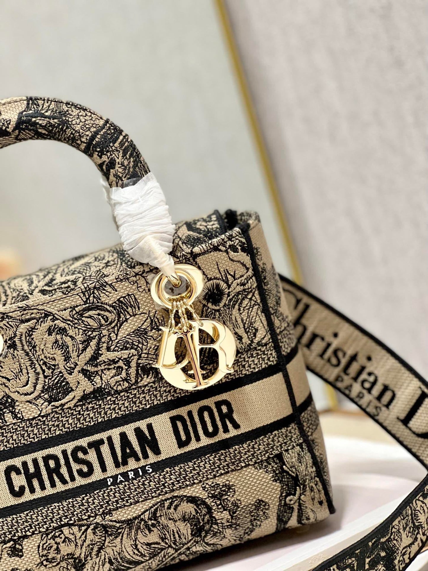 CD Apricot Tiger 24 Lady Dior Bag Canvas 336718 mysite