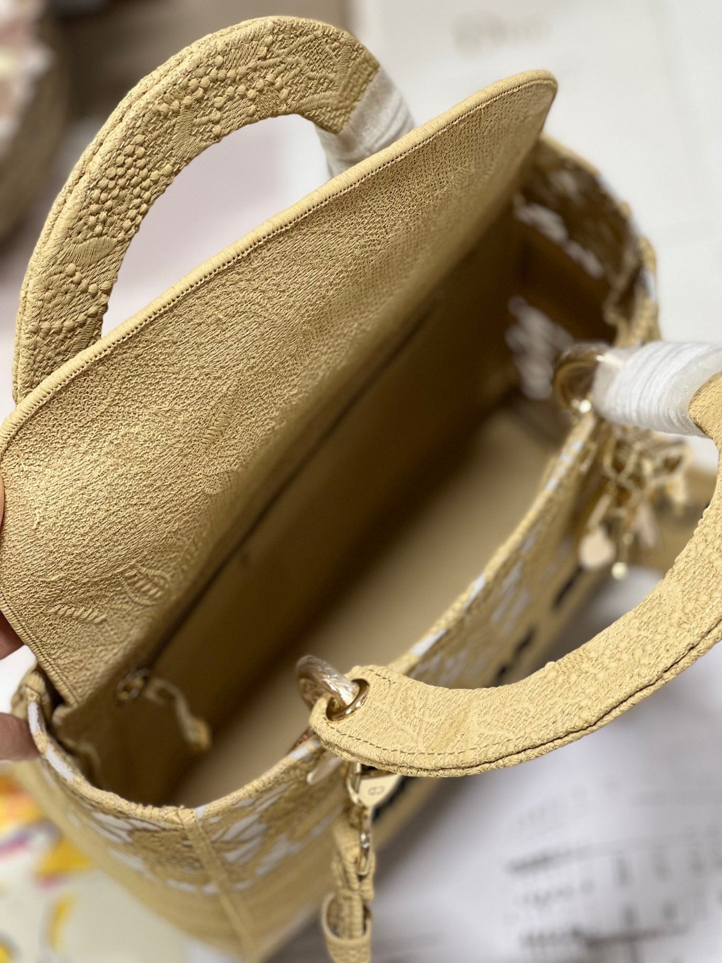 CD Mesh Apricot 24 Lady Dior Bag Canvas 336673 mysite