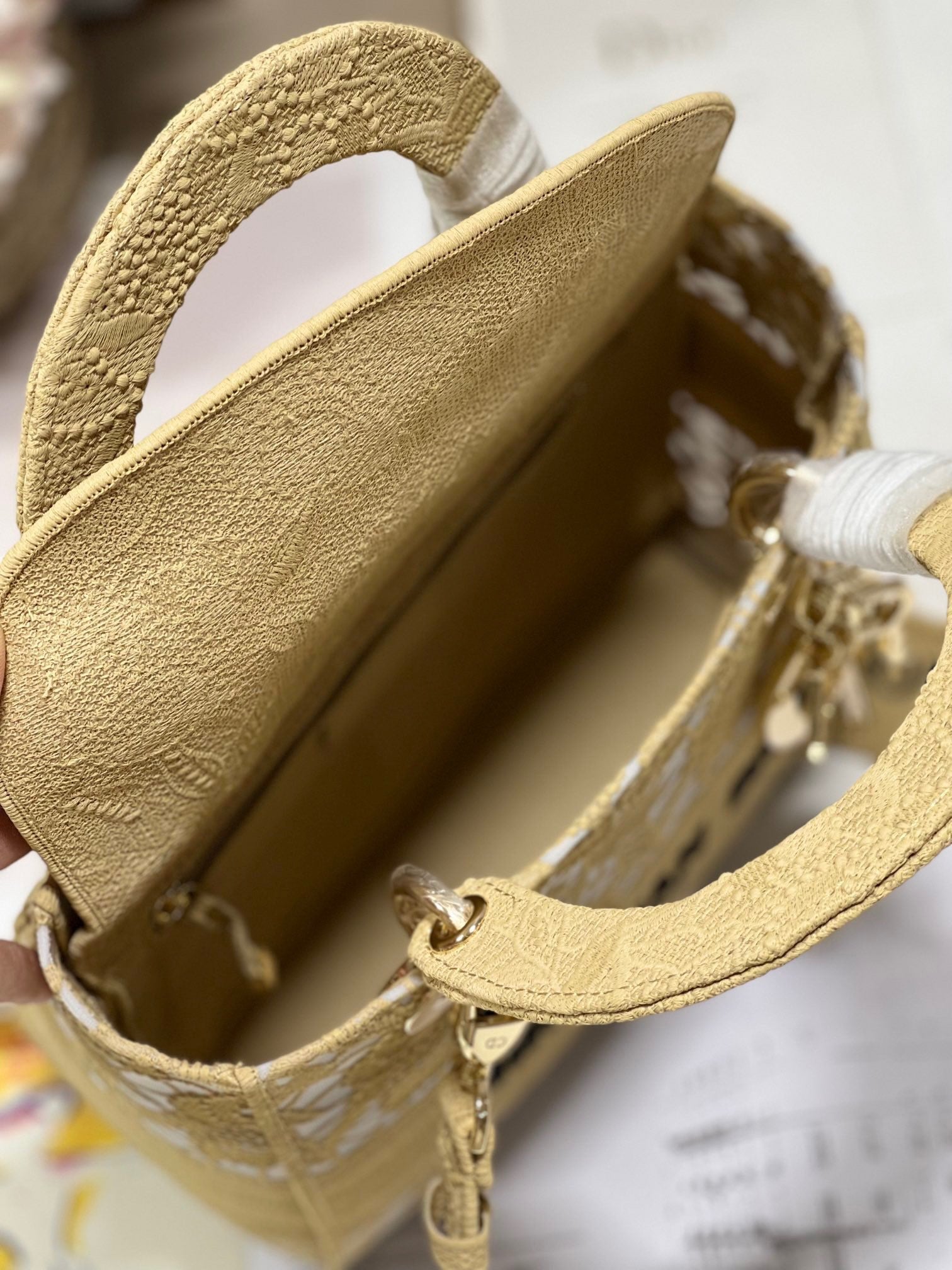 CD Mesh Apricot 24 Lady Dior Bag Canvas 336673 mysite