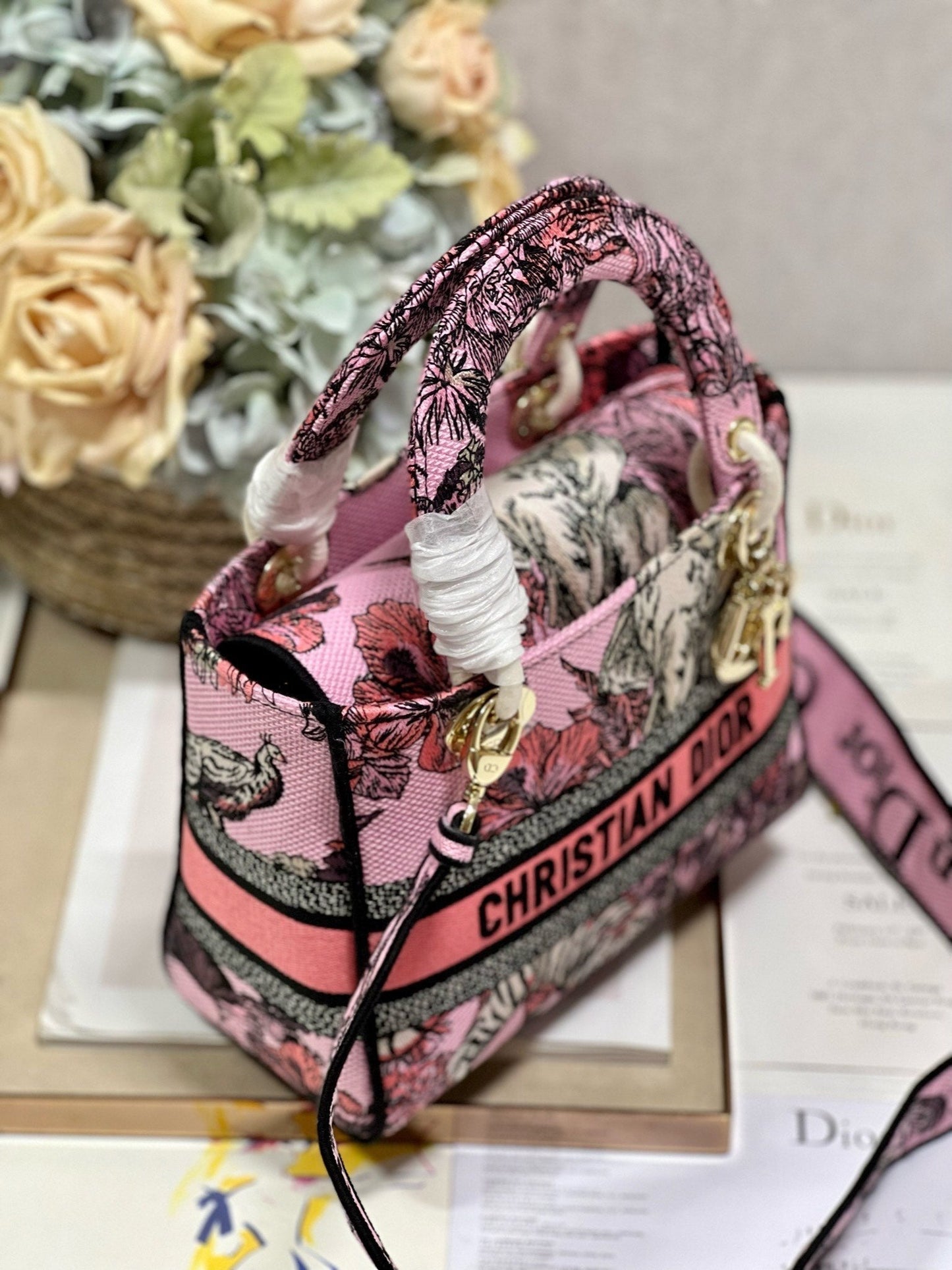 CD Elephant Pink 24 Lady Dior Bag Canvas 336676 mysite