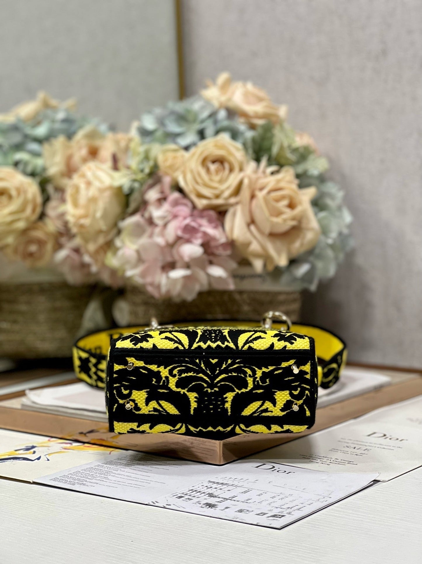 CD Flame Yellow 17 Lady Dior Bag Canvas 336745 mysite