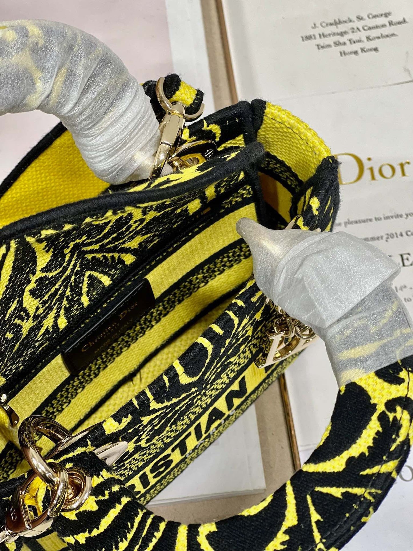 CD Flame Yellow 17 Lady Dior Bag Canvas 336745 mysite