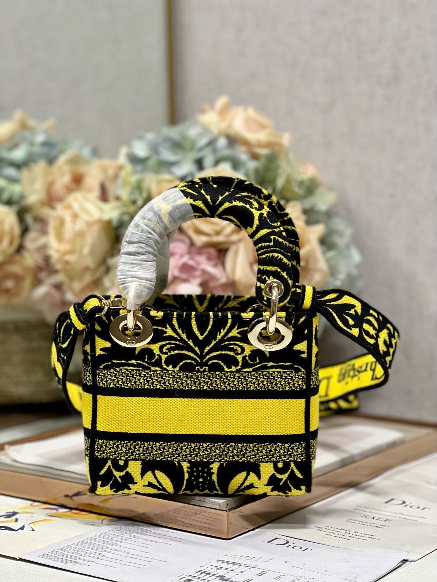 CD Flame Yellow 17 Lady Dior Bag Canvas 336745 mysite