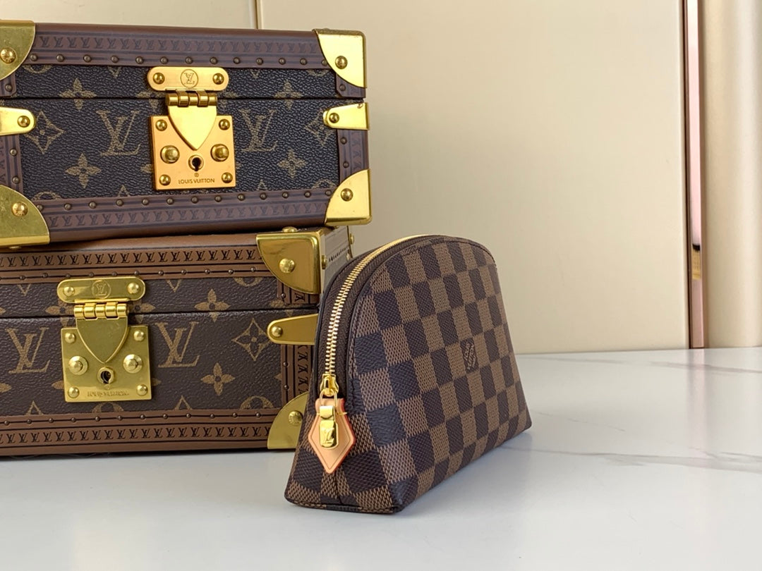 COSMETIC POUCH PM 19 IN BROWN DAMIER EBENE CANVAS mysite